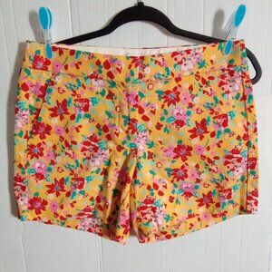 J. Crew Mercantile Women's Shorts Size 2 Yellow Pink Floral
